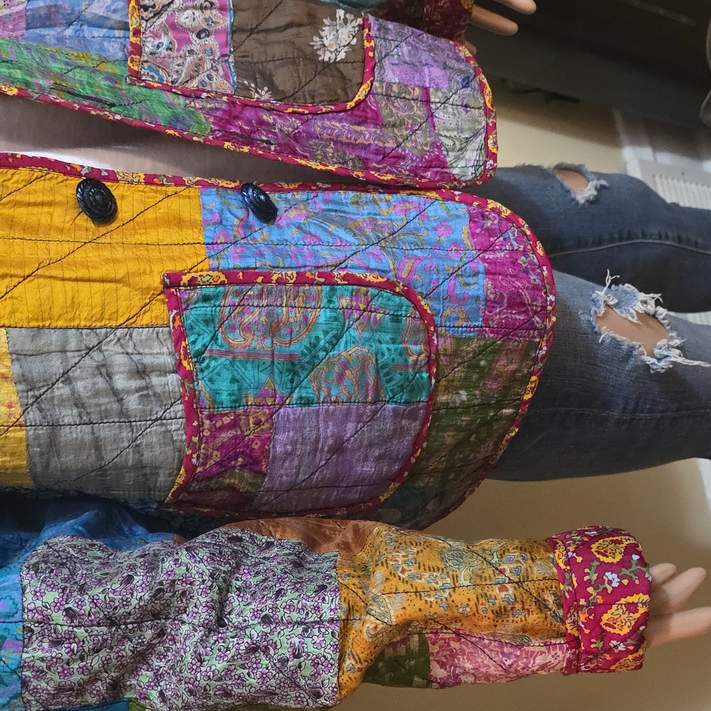 Colorful Patchwork Women's Jacket - Picture 3 of 12